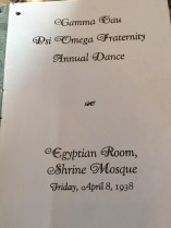 One of Mom's Dance Cards, April 8, 1938