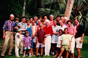 Dad and his brood, June, 1993. Two grandchildren, my daughter and youngest son, were yet to come!