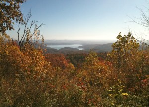 Color change in Lake Toxaway, North Carolina